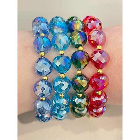 Deep Blue Swarovski Beaded Bracelet - Picture 14 of 16